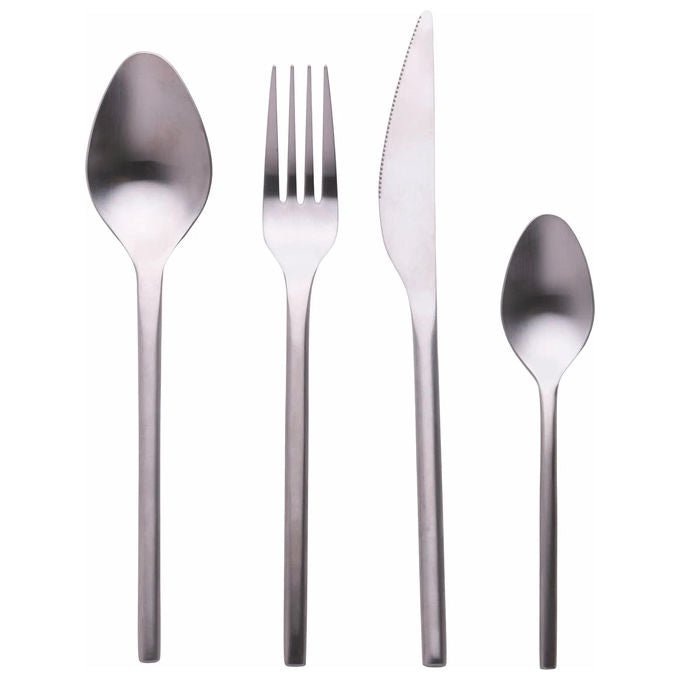 Villa d'Este 5921068 Gallery Set Posate 24 pezzi Acciaio Inox Finitura Opaca colore Argento