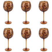 Villa d'Este 5925100 Jamila Set 6 Bicchieri Cocktail 515 ml Vetro colore Ambra Pallini Marroni