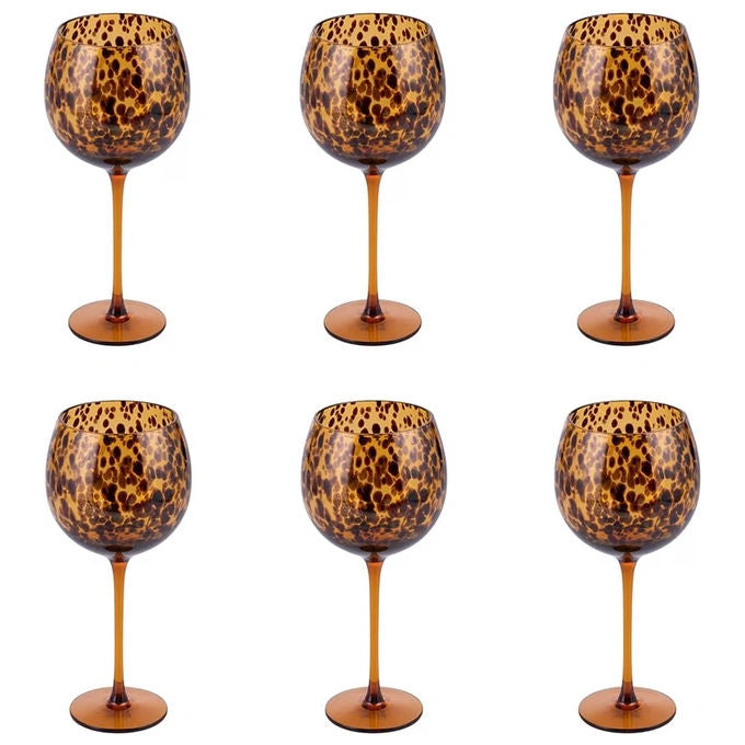 Villa d'Este 5925100 Jamila Set 6 Bicchieri Cocktail 515 ml Vetro colore Ambra Pallini Marroni