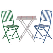 Villa d'Este 5927475 More Amor Set Tavolo e Sedie Metallo 1 Tavolo e 2 Sedie colore Multicolor