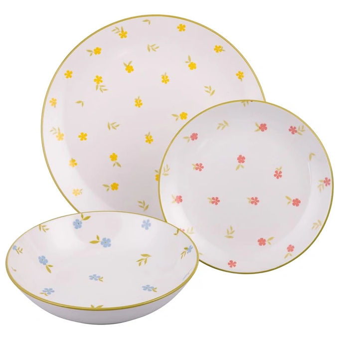 Villa d'Este 5926669 Botanical Servizio Piatti 18 pezzi Porcellana 6 posti tavola colore Bianco