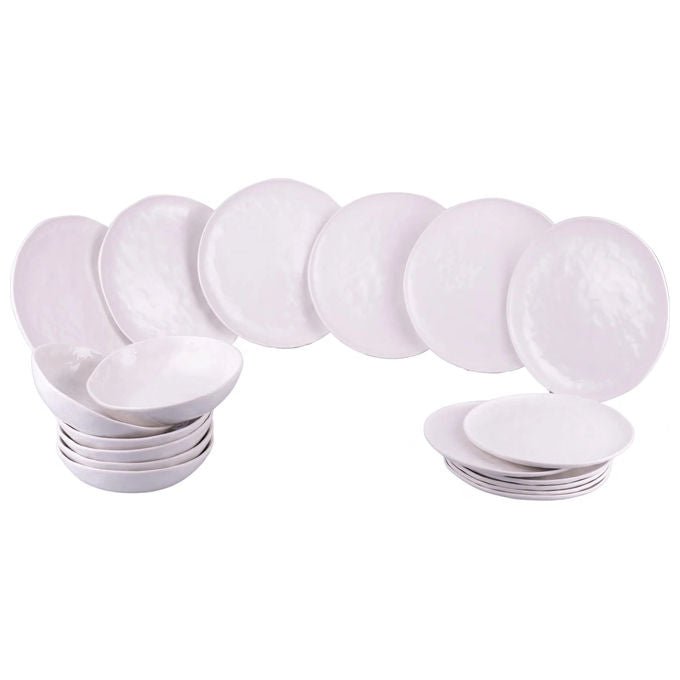 Villa d'Este 5925980 Elegance White Servizio Piatti 18 pezzi Porcellana colore Bianco