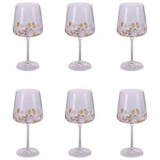 Villa d'Este 5925105 Lilia Gold Set 6 Calici Vino Rosso 630 ml Vetro Finitura Lucida colore Trasparente