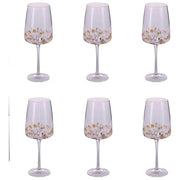 Villa d'Este 5925104 Lilia Gold Set 6 Calici Vino Bianco 500 ml Vetro colore Trasparente