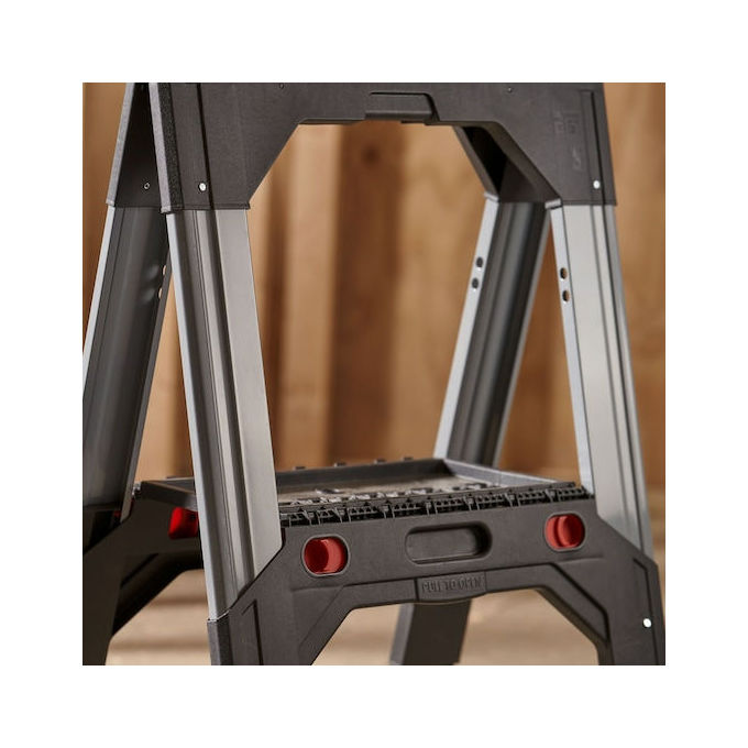 Stanley - FatMax 1-92-980 Coppia di Cavalletti Pieghevoli in Alluminio Regolabili Singolarmente Capacita' 1150 Kg colore Nero