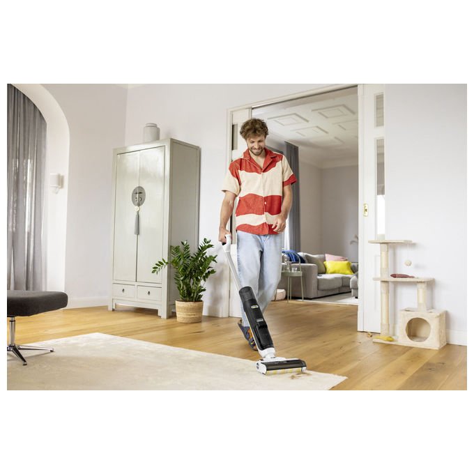 Kärcher 1.056-122.0 FCV 3 Aspirapolvere a bastone 2 in 1 Senza sacchetto Ciclonico HEPA 160 W Autonomia 30 min Batteria agli ioni di litio colore Bianco