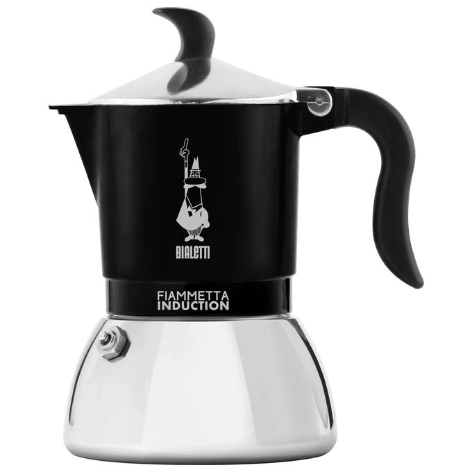 Bialetti Caffettiera Fiammetta Nera per Induzione 2 Tazze