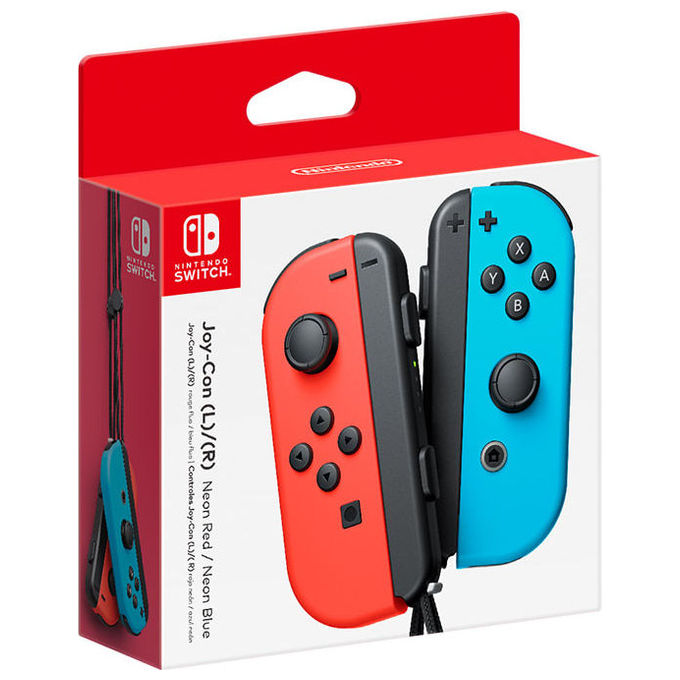 Nintendo 10019744 Joy-Con Gamepad Wireless per Nintendo Switch con Controllo Analogico Digitale D-pad Vibrazione Accelerometro Giroscopio colore Rosso Ciano