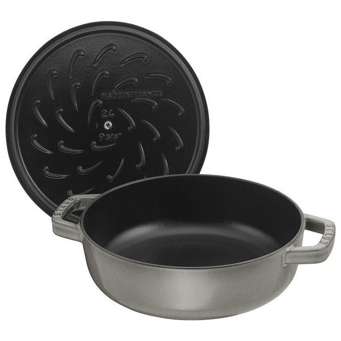 STAUB 1004752 Chistera Casseruola in ghisa 28 cm 3,7 L adatta a tutti i piani cottura inclusa induzione colore Grigio grafite