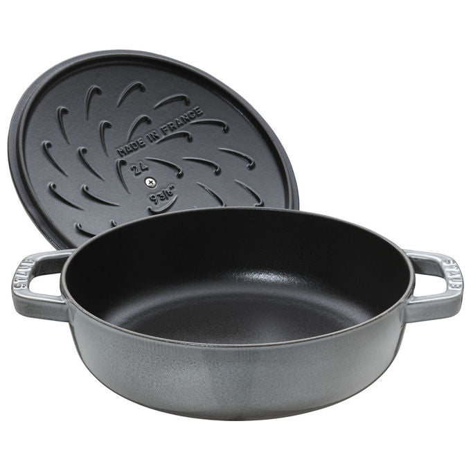 STAUB 1004752 Chistera Casseruola in ghisa 28 cm 3,7 L adatta a tutti i piani cottura inclusa induzione colore Grigio grafite