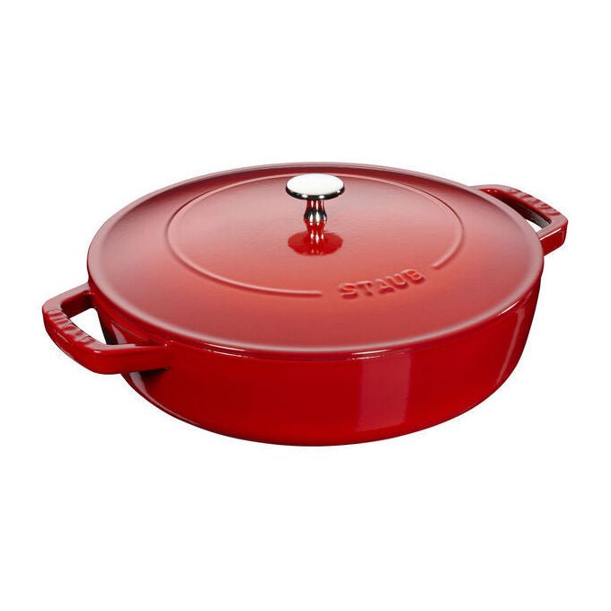 STAUB 1004760 Chistera Tegame in Ghisa 28 cm 3,7 L Adatto a Tutti i Piani Cottura Inclusa Induzione colore Rosso Ciliegia