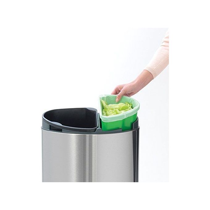 Brabantia Waste Bin Touch Bin New Recycle Pattumiera 23+10 Litri Steel Matt