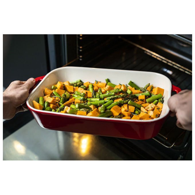Staub 40508-171-0 Staub Ceramique Set di 3 Pirofile Rettangolari in Ceramica Antigraffio Facile da Pulire Impilabile colore Ciliegia