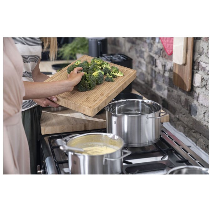 Zwilling 66920-005-0 TrueFlow Set di pentole 5 pezzi Acciaio inossidabile 18-10 con fondo SIGMA Classic+ e coperchi in vetro colore Argento