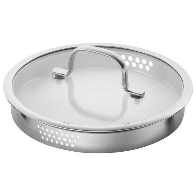 Zwilling 66920-005-0 TrueFlow Set di pentole 5 pezzi Acciaio inossidabile 18-10 con fondo SIGMA Classic+ e coperchi in vetro colore Argento