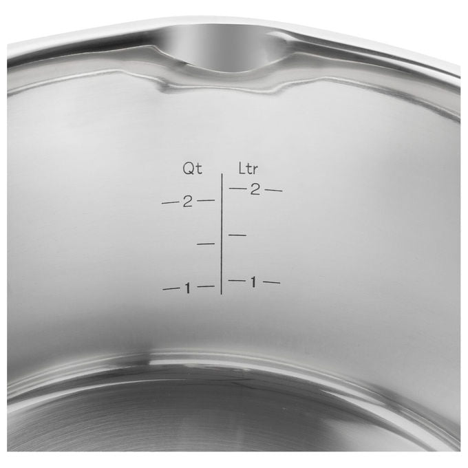 Zwilling 66920-005-0 TrueFlow Set di pentole 5 pezzi Acciaio inossidabile 18-10 con fondo SIGMA Classic+ e coperchi in vetro colore Argento
