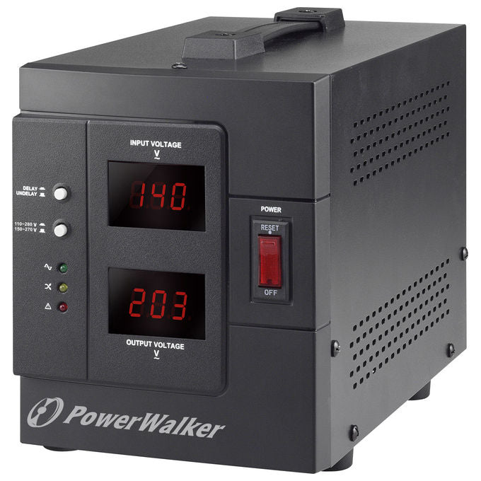 PowerWalker 10120305 AVR Regolatore automatico di tensione 1500 VA 1200 W Tipo F LCD Nero