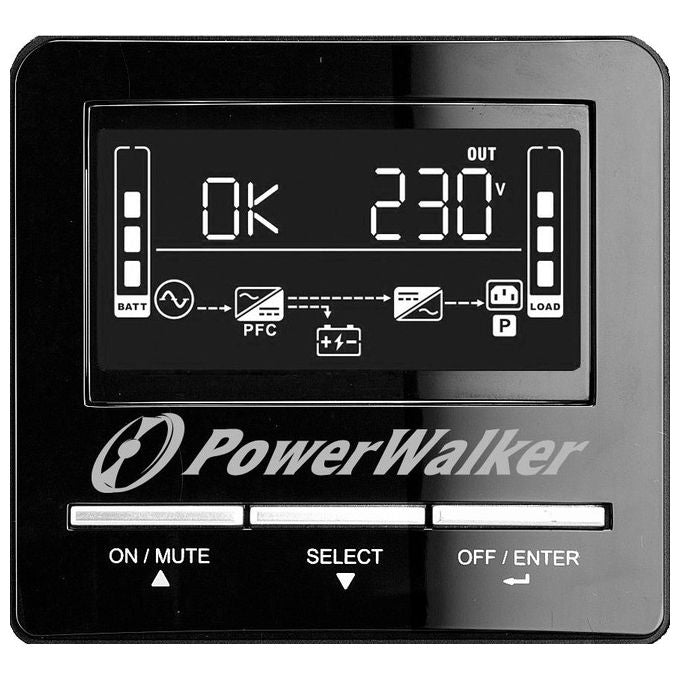 PowerWalker 10121105 VI 3000 CW IEC Gruppo di continuita' Line-Interactive 3 kVA 2100 W 8 prese AC onda sinusoidale pura colore Nero