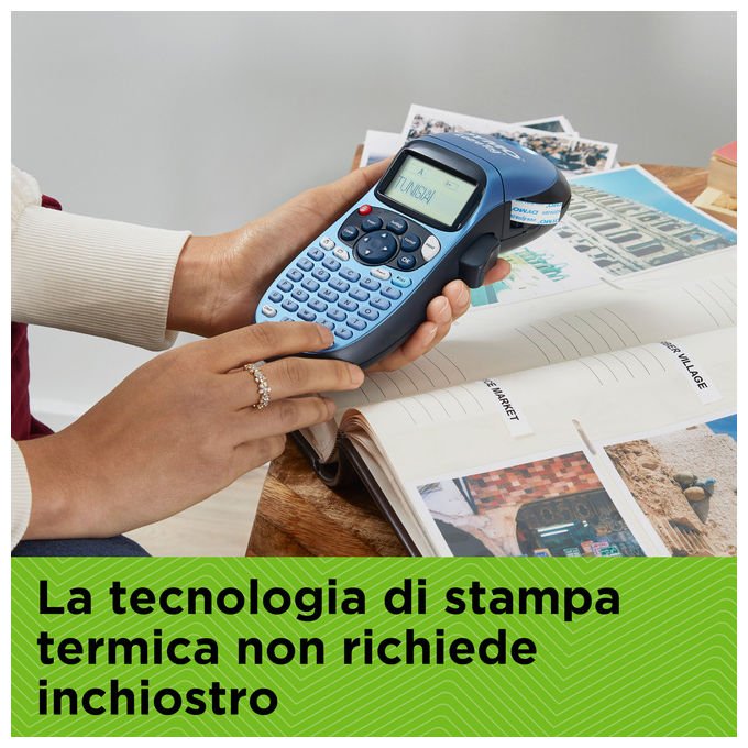 Dymo 102841 LetraTag LT-100H Etichettatrice Portatile con Display 13 Caratteri 12 mm 9 Etichette in Memoria Stampa Termica colore Nero