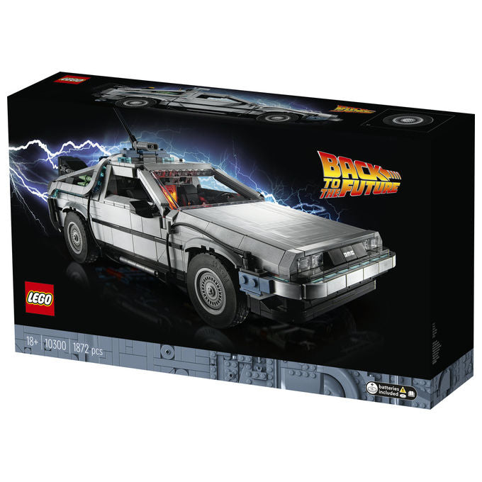 LEGO 10300 Icons Macchina del Tempo Ritorno al Futuro 1872 pezzi 3 versioni colore Nero