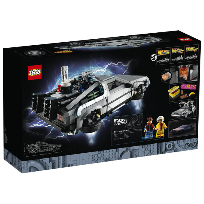 LEGO 10300 Icons Macchina del Tempo Ritorno al Futuro 1872 pezzi 3 versioni colore Nero