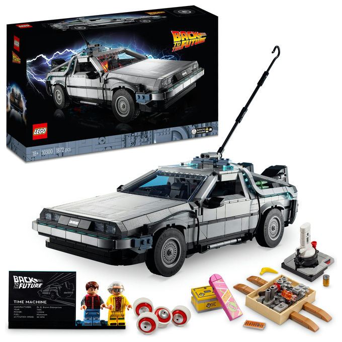 LEGO 10300 Icons Macchina del Tempo Ritorno al Futuro 1872 pezzi 3 versioni colore Nero