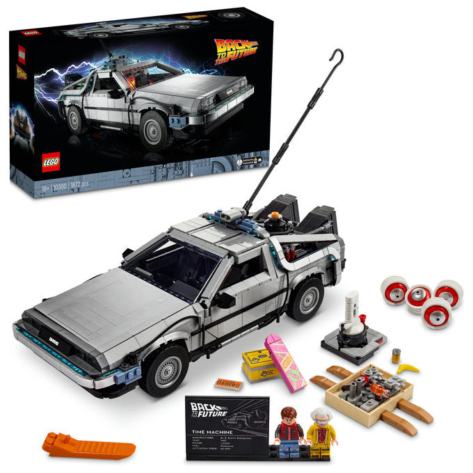 LEGO 10300 Icons Macchina del Tempo Ritorno al Futuro 1872 pezzi 3 versioni colore Nero