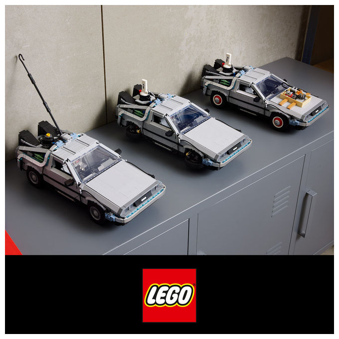 LEGO 10300 Icons Macchina del Tempo Ritorno al Futuro 1872 pezzi 3 versioni colore Nero