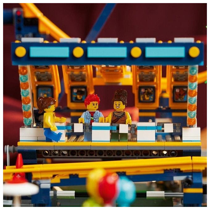 LEGO Icons 10303 Montagne Russe, Modellismo da Costruire Adulti, Pista per Parco Giochi con Treno Passeggeri, Idee Regalo