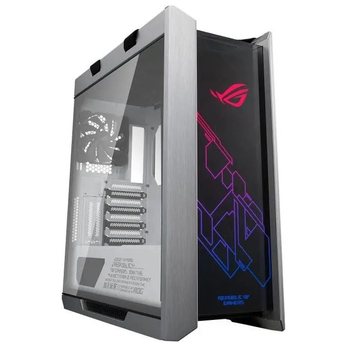 ASUS GX601 ROG Strix Helios White Edition Case Gaming ATX e EATX Mid Tower Vetro Temperato Fume' su Tre Lati Illuminazione Aura Sync RGB Telaio in Alluminio Maniglie per il Trasporto USB 3.1 Bianco
