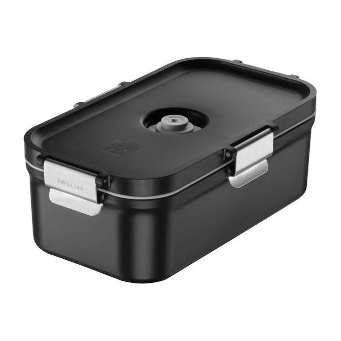Zwilling 1030913 Fresh and Save Lunch Box sottovacuum con tecnologia di vuoto lavabile in lavastoviglie include posate e contenitori per salse colore Nero