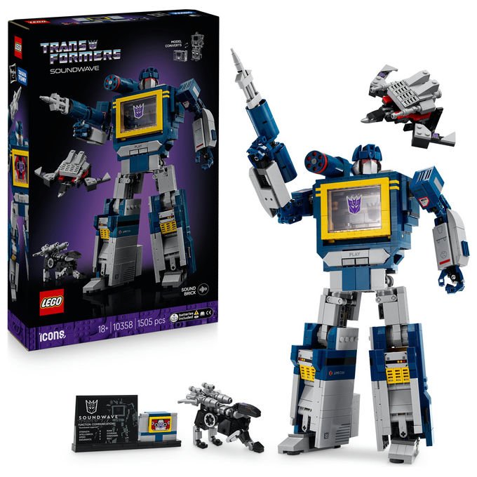 Lego 10358 Icons Set da Costruzione per Adulti con 1505 Pezzi Effetti Sonori e Modalita' Registratore a Cassetta colore Multicolore