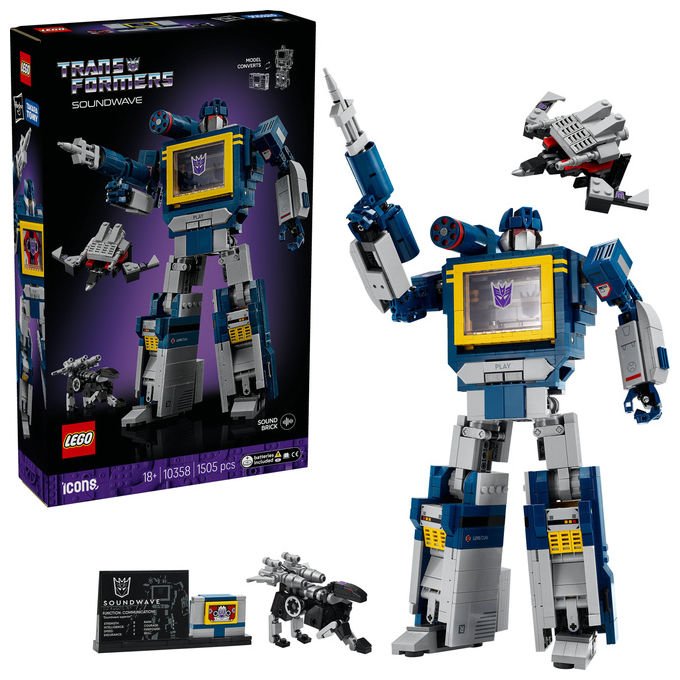 Lego 10358 Icons Set da Costruzione per Adulti con 1505 Pezzi Effetti Sonori e Modalita' Registratore a Cassetta colore Multicolore