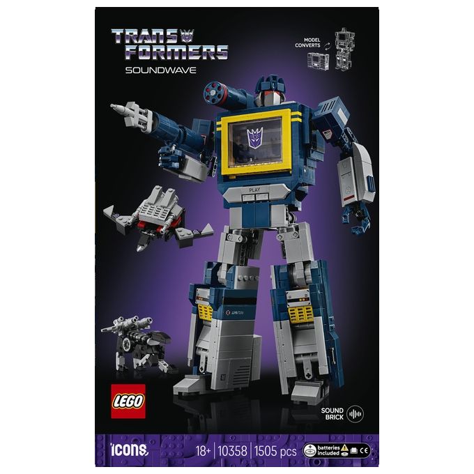 Lego 10358 Icons Set da Costruzione per Adulti con 1505 Pezzi Effetti Sonori e Modalita' Registratore a Cassetta colore Multicolore