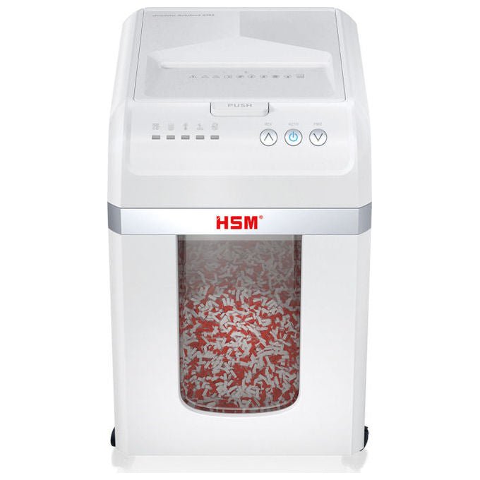 HSM 4026631082921 Shredstar Autofeed X300 Niszczarka frammenti 4 x 12 mm P-4 300 fogli 30 l 360 W 58 dB colore Bianco