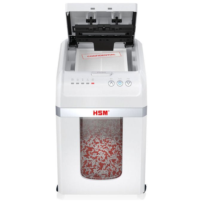 HSM 4026631082921 Shredstar Autofeed X300 Niszczarka frammenti 4 x 12 mm P-4 300 fogli 30 l 360 W 58 dB colore Bianco