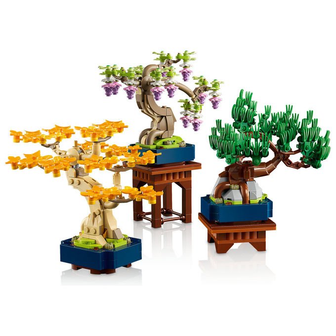 Lego 10373 Botanicals Mini Bonsai Set da Costruzione 3 Piante Artificiali con Foglie Intercambiabili e 2 Espositori colore Multicolore