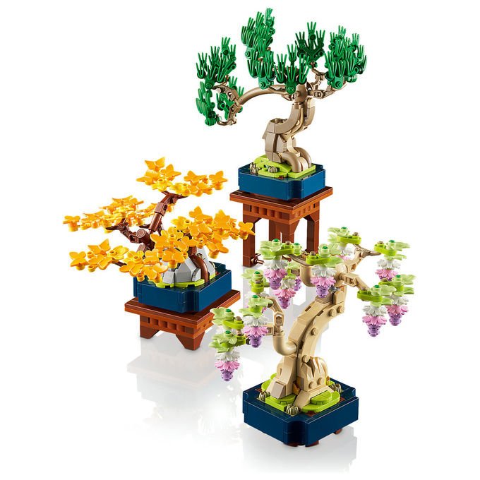 Lego 10373 Botanicals Mini Bonsai Set da Costruzione 3 Piante Artificiali con Foglie Intercambiabili e 2 Espositori colore Multicolore