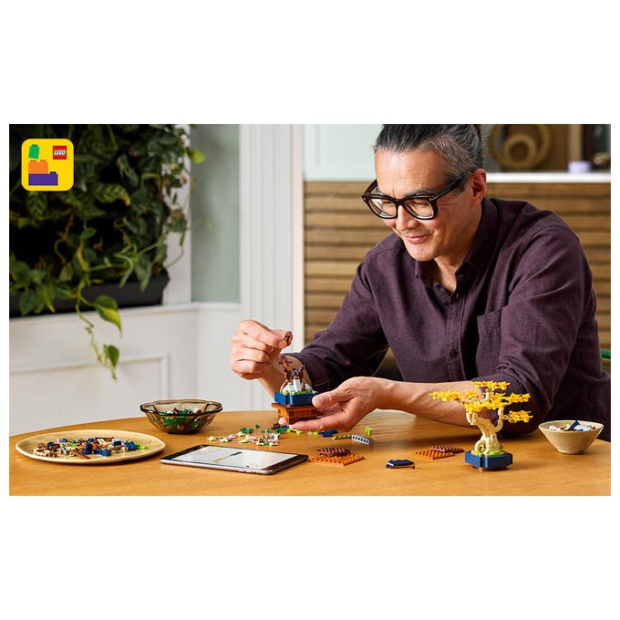 Lego 10373 Botanicals Mini Bonsai Set da Costruzione 3 Piante Artificiali con Foglie Intercambiabili e 2 Espositori colore Multicolore