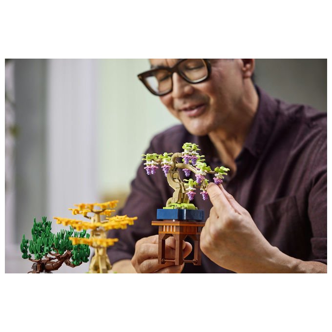 Lego 10373 Botanicals Mini Bonsai Set da Costruzione 3 Piante Artificiali con Foglie Intercambiabili e 2 Espositori colore Multicolore