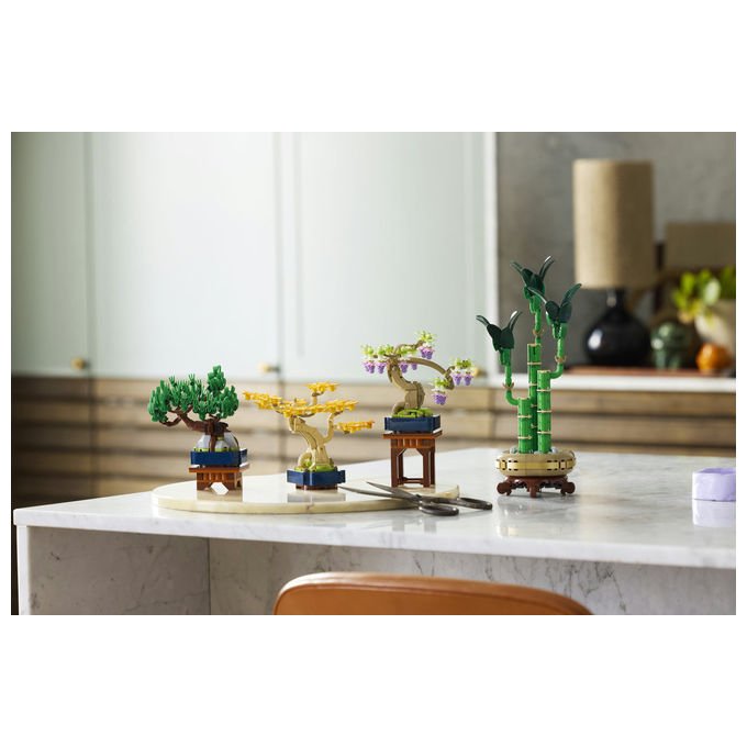 Lego 10373 Botanicals Mini Bonsai Set da Costruzione 3 Piante Artificiali con Foglie Intercambiabili e 2 Espositori colore Multicolore