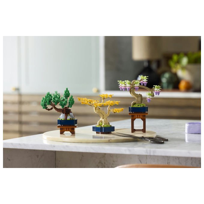 Lego 10373 Botanicals Mini Bonsai Set da Costruzione 3 Piante Artificiali con Foglie Intercambiabili e 2 Espositori colore Multicolore