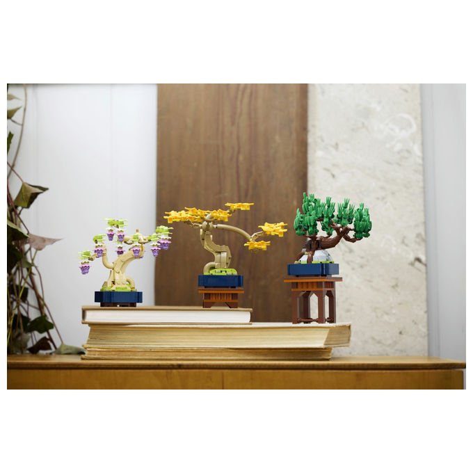 Lego 10373 Botanicals Mini Bonsai Set da Costruzione 3 Piante Artificiali con Foglie Intercambiabili e 2 Espositori colore Multicolore