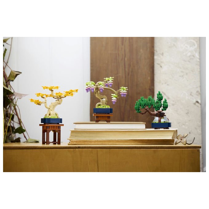 Lego 10373 Botanicals Mini Bonsai Set da Costruzione 3 Piante Artificiali con Foglie Intercambiabili e 2 Espositori colore Multicolore