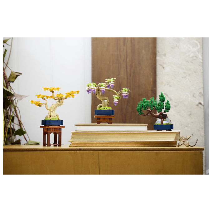 Lego 10373 Botanicals Mini Bonsai Set da Costruzione 3 Piante Artificiali con Foglie Intercambiabili e 2 Espositori colore Multicolore