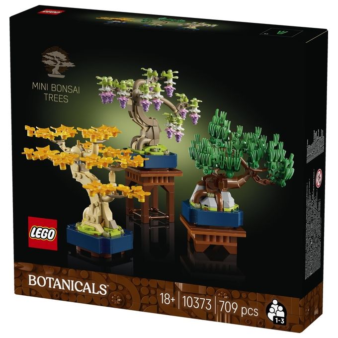 Lego 10373 Botanicals Mini Bonsai Set da Costruzione 3 Piante Artificiali con Foglie Intercambiabili e 2 Espositori colore Multicolore
