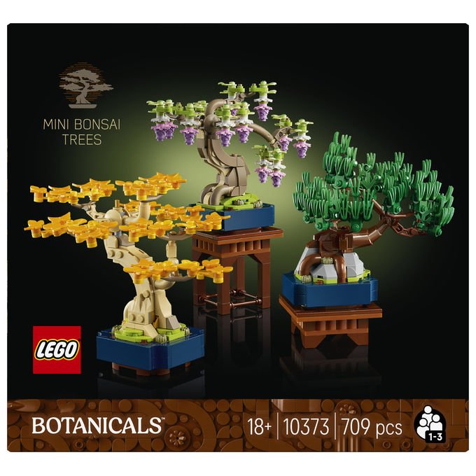 Lego 10373 Botanicals Mini Bonsai Set da Costruzione 3 Piante Artificiali con Foglie Intercambiabili e 2 Espositori colore Multicolore