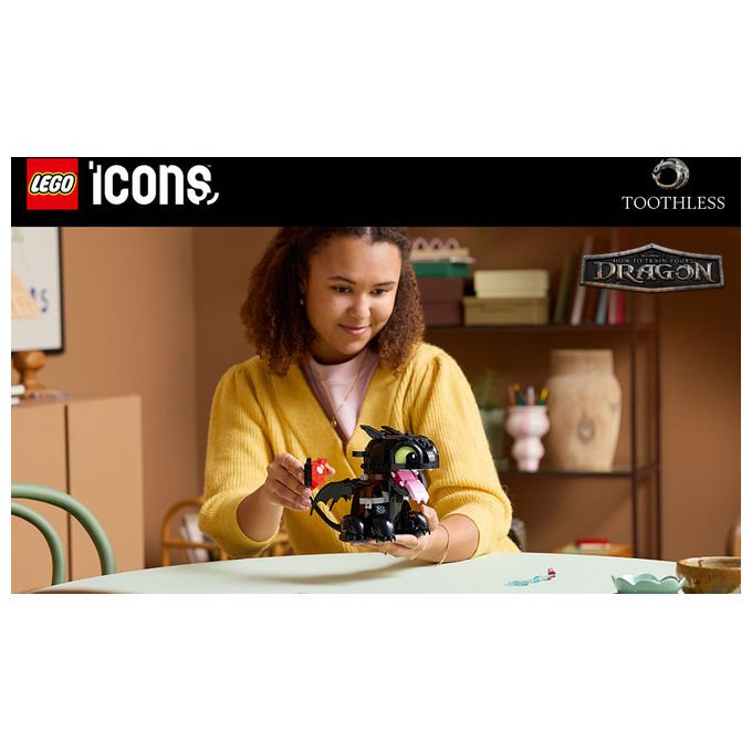 LEGO ICONS Dragon Trainer Sdentato Modello da Costruire in Plastica 10375