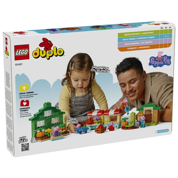 Lego Duplo Peppa Pig, il giardino e la serra di Nonno Pig 10461, set da costruzione, 102 pezzi, 5 personaggi, eta' 2+