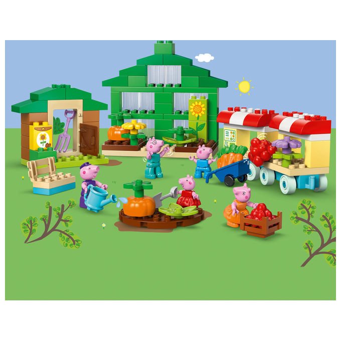 Lego Duplo Peppa Pig, il giardino e la serra di Nonno Pig 10461, set da costruzione, 102 pezzi, 5 personaggi, eta' 2+